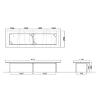 【軒先渡し】ニシキ工業 ビッグテーブル 幅4000×奥行1200×高さ720mm マットグレイ AGT-S4012K-MG 1台（直送品）