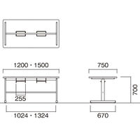 【軒先渡し】ニシキ工業 食堂テーブル 幅1500×奥行750×高さ700mm メープル AHGS-1575-MP 1台（直送品）