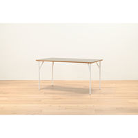 【軒先渡し】HIKARI ワークカフェダイニング ダイニングテーブル DLT-アリカ 140-Mテンバン GRY/スチールレッグWH 1台（直送品）