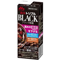 【機能性表示食品】森永 トリプルBLACK ブラック無糖 コーヒー飲料 200ml 1セット（48本）