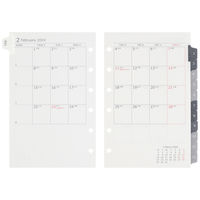 【2025年版】リフィル ミニ データプラン 6穴 月間ダイアリー(カレンダースタイル) 月曜始まり LS473-25 1セット(1冊×2)（直送品）