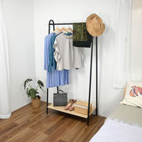 フクダクラフト 棚付A型ハンガー AH-1686 BK O 1台（直送品）