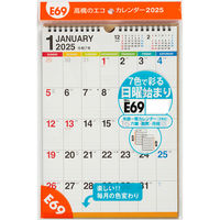 高橋書店 【2025年版】エコカレンダー壁掛 A4 E69 1冊（直送品）