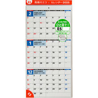 高橋書店 【2025年版】エコカレンダー壁掛 A2変型 3ヵ月一覧 E5 1冊（直送品）