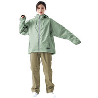 【レインウェア】 カジメイク レインスーツ フェミニンIII グリーン L 7481 1着