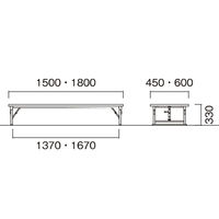 【軒先渡し】ニシキ工業 折りたたみ座卓テーブル 幅1500×奥行450×高さ330mm チーク AALP-1545T-TK 1台（直送品）