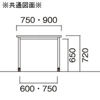 【軒先渡し】ニシキ工業 ミーティングテーブル 幅900×奥行900×高さ720mm ダークウッド AATB-S0909KC-DW 1台（直送品）