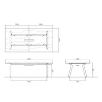【軒先渡し】ニシキ工業 ビッグテーブル 幅2400mm×奥行1200mm×高さ720mm ライトオーク ABL-S2412KW-LO 1台（直送品）