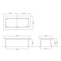 【軒先渡し】ニシキ工業 ビッグテーブル 幅2400mm×奥行1200mm×高さ720mm ティンバー ABSK-2412-TB 1台（直送品）