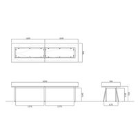 【軒先渡し】ニシキ工業 ビッグテーブル 幅3200×奥行900×高さ720mm ホワイトグレイン ABSK-3290-WG 1台（直送品）