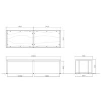 【軒先渡し】ニシキ工業 ビッグテーブル 幅2800×奥行900×高さ720mm ホワイトグレイン ABX-2890-WG 1台（直送品）