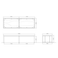【軒先渡し】ニシキ工業 ビッグテーブル 幅3200×奥行1000×高さ720mm ダークウッド ABX-3210-DW 1台（直送品）