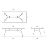 【軒先渡し】ニシキ工業 ミーティングテーブル 幅2100×奥行1000×高さ720mm ウォールナット ACAD-B2110K-WN 1台（直送品）