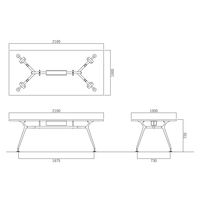 【軒先渡し】ニシキ工業 ミーティングテーブル 幅2100×奥行1000×高さ720mm ウォールナット ACAD-B2110KW-WN 1台（直送品）