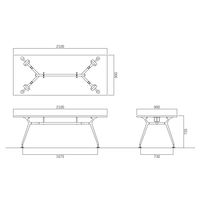 【軒先渡し】ニシキ工業 ミーティングテーブル 幅2100×奥行900×高さ720mm ホワイトグレイン ACAD-P2190K-WG 1台（直送品）
