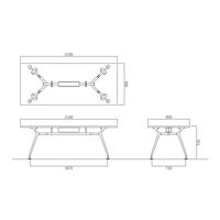 【軒先渡し】ニシキ工業 ミーティングテーブル 幅2100×奥行900×高さ720mm ウォールナット ACAD-P2190KW-WN 1台（直送品）