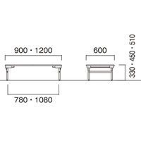 【軒先渡し】ニシキ工業 教育施設テーブル 幅900×奥行600×高さ450mm メープル AEW-0960L-MP 1台（直送品）
