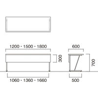 【軒先渡し】ニシキ工業 ラウンドテーブル 幅1500mm×奥行600mm×高さ700mm ペールウッド AEZY-B6015-PL 1台（直送品）