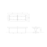 【軒先渡し】ニシキ工業 ビッグテーブル 幅3200×奥行1200×高さ720mm ホワイトグレイン ANDS-B3212V-WG 1台（直送品）