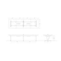 【軒先渡し】ニシキ工業 ビッグテーブル 幅4000×奥行1200×高さ720mm ダークウッド ANDS-B4012KW-DW 1台（直送品）