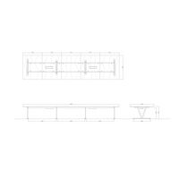 【軒先渡し】ニシキ工業 ビッグテーブル 幅5600×奥行1400×高さ720mm ダークウッド ANDS-B5614KW-DW 1台（直送品）