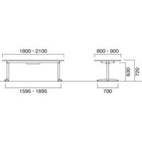 【軒先渡し】ニシキ工業 ミーティングテーブル 幅1800×奥行800×高さ720mm ライトオーク AVE-B1880-LO 1台（直送品）