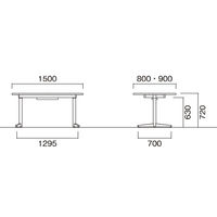 【軒先渡し】ニシキ工業 ミーティングテーブル 幅1500×奥行900×高さ720mm ダークウッド AVE-S1590W-DW 1台（直送品）