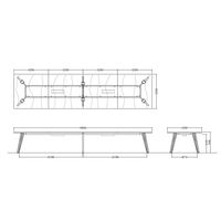 【軒先渡し】ニシキ工業 ミーティングテーブル 幅4800×奥行1200×高さ720mm ダークウッド AVTW-B4812W-DW 1台（直送品）