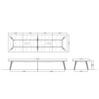 【軒先渡し】ニシキ工業 ミーティングテーブル 幅4800×奥行1400×高さ720mm ライトオーク AVTW-B4814W-LO 1台（直送品）