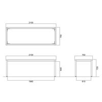 【軒先渡し】ニシキ工業 ミーティングテーブル 幅2100×奥行750×高さ720mm ダークウッド AWK-B2175-DW 1台（直送品）