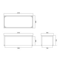 【軒先渡し】ニシキ工業 ミーティングテーブル 幅2100×奥行900×高さ720mm ダークウッド AWK-S2190-DW 1台（直送品）