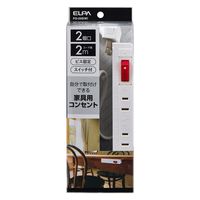 朝日電器 家具用スイッチ付コンセント2個口 FO-22S(W) 1個