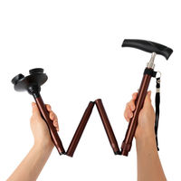 サンファミリー 折りたためる安心ステッキ ブロンズ 1本