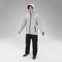 エスコ [L] 透湿型レインウェアー(シルバー) EA996XB-52A 1着（直送品）