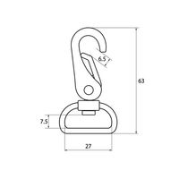 和気産業 ワイドスナップ 黒 65mm BK-1027 1セット(16個)（直送品）