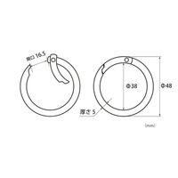 和気産業 丸カラビナ シルバー 48mm BK-1029 1セット(14個)（直送品）