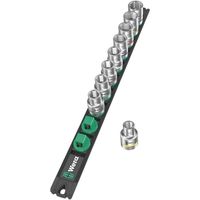 Wera Werk ヴェラ 9点組 ソケットレンチセット 1/2SQ HEX10ー19mm レール付 005460 5460 1セット（直送品）