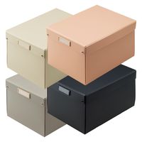 Roomy 折りたたみボックス 深型 収納ケース 収納ボックス 服収納 おもちゃ箱 コンパクト フタ付 A4 ブラック A794-24 1個