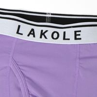 【LAKOLE/ラコレ】 【メンズ】無地ロゴボクサーパンツ パープル L
