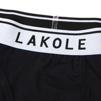 【LAKOLE/ラコレ】 【メンズ】無地ロゴボクサーパンツ ブラック L