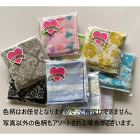 日繊商工 FOR YOUシール付きタオルハンカチ/カジュアルデザイン/色柄はお任せ QLT23TC-foryou-120 1箱(120個入)（直送品）