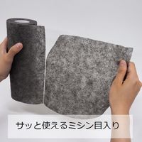 RAKUSOJI シートたわし ロール30カット 洗って繰り返し使える 水アカ・油汚れに 研磨剤不使用 グレー 1個 東和産業