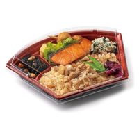 リスパック 弁当容器 バイオデリカ 郷味 扇24-1B K-あかね RHBJ505 1パック(50点)（直送品）