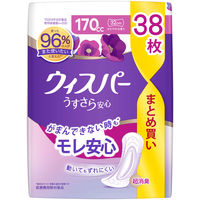 P&G ウィスパー うすさら安心 170cc 女性用 吸水ケア 尿もれパッド 1パック（38枚入）