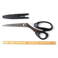 ミササ 左利き用ステンレス裁ちはさみ20cm 黒 キャップ付き MIS8199 1丁