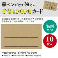 ササガワ 手書きPOP用カード 名刺サイズ クラフト 16-1753 1冊(10枚)