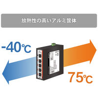 ダイヤトレンド 産業用PoEスイッチングハブ 5ポートGiga 昇圧回路内蔵 DEH-GP5V3 1台（直送品）