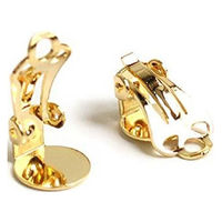 日本紐釦貿易 台付き 蝶バネイヤリング 5組入り 台9mm ニッケル A12-454 1袋5組入(3袋、合計15組（直送品）