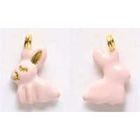 日本紐釦貿易 干支チャーム【うさぎ:卯】 ゴールド 2個入 A22-135G 1袋2個入(5袋、合計10個（直送品）