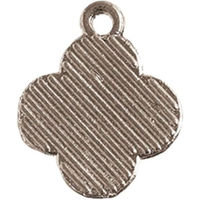 日本紐釦貿易 四つ葉 エポチャーム ブラック×シルバー W12×H15mm 10個入 A22-21-10 1袋10個入(3袋、合計30（直送品）